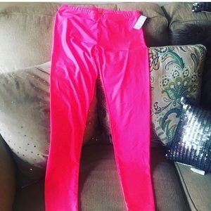 Neon pink leggings